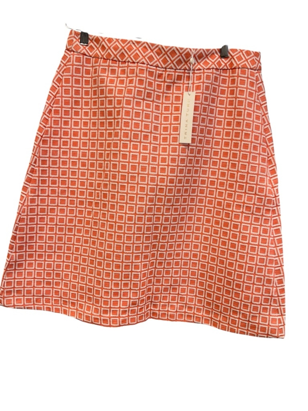 Trina Turk NWT Orange White Geometric Print Skirt